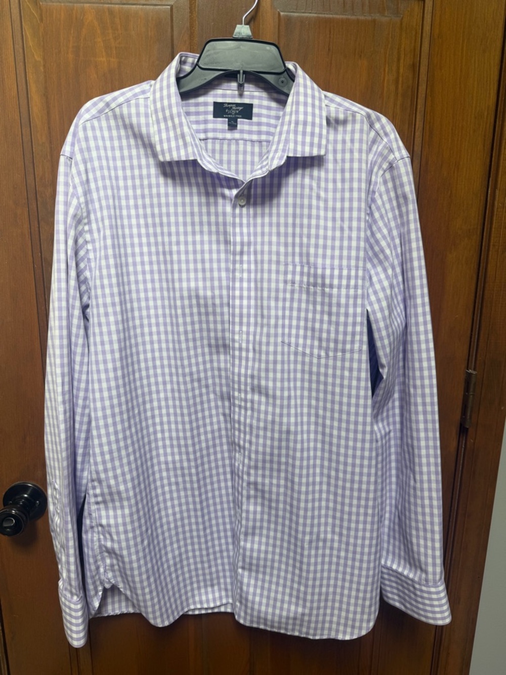 J. Crew Lavender Gingham Long-Sleeve Dress Shirt